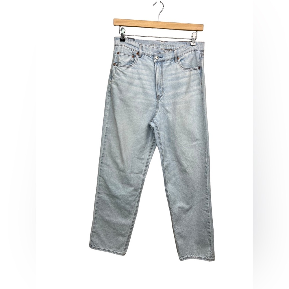 American Eagle Highest Rise Baggy Straight Crossover Waist Jeans Women’s 12
